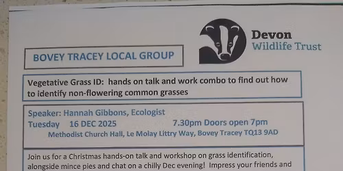 Talk: Vegetative Grass ID: Hands-on talk and workshop combo.