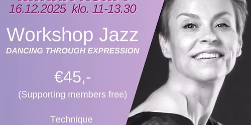 Workshop Jazz - Dancing through expression with Riikka Korpi