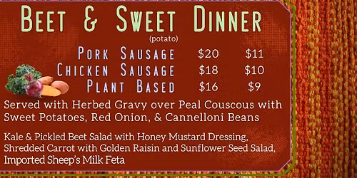 Beet and Sweet (potato) Dinner