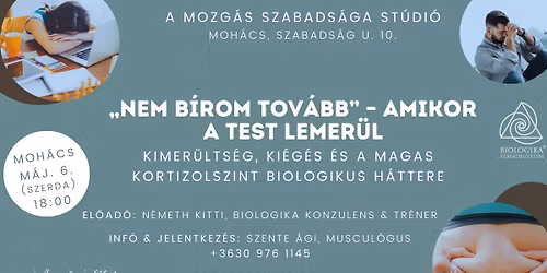 Nem b\u00edrom tov\u00e1bb - amikor a test lemer\u00fcl | Kimer\u00fclts\u00e9g, ki\u00e9g\u00e9s \u00e9s a magas kortizolszint | MOH\u00c1CS