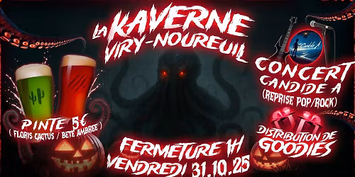 \ud83c\udf83 Halloween \u2013 Concert Candide A (Reprises Pop\/Rock) Fermeture \u00e0 1H \ud83c\udf83