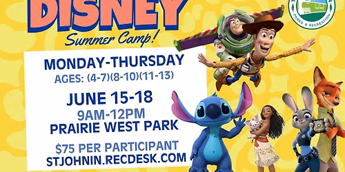 \u2728Disney Summer Camp\u2728- June 15th-18th- 9am-12pm- Prairie West Park