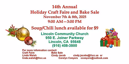 14th Annual Craft Faire & Bake Sale