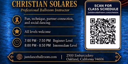 Social Mixer Ballroom Class Every Tuesday at Just Dance Ballroom!