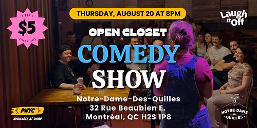 THURSDAY Stand-Up Comedy Show in Montreal | Pro Comedy Show on August 20