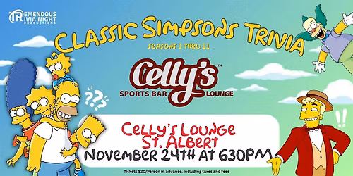 St Albert (Celly's Lounge) Classic Simpsons Trivia