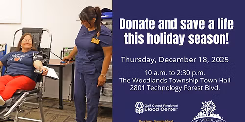 The Woodlands Township December Blood Drive