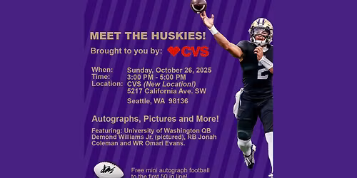 Meet The Huskies - Washington Football - 3PM - 5PM