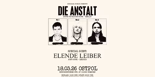 DIE ANSTALT + Special Guest: Elende Leiber