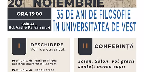 Conferin\u021b\u0103 C\u0103t\u0103lin Partenie \u201eSolon, Solon, voi grecii sunte\u021bi mereu copii\u201d.