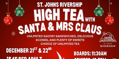 High Tea Cruise w\/ Santa and Mrs. Claus Aboard the Barbara Lee
