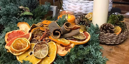 Christmas wreath making workshop 2025. Free Prosecco and cake