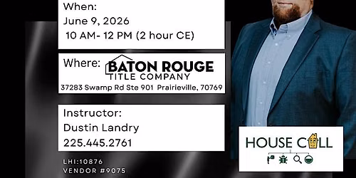 2 Hour CE Home Inspection