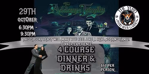The Addams Family Inspired 4 Course Dinner and Drinks