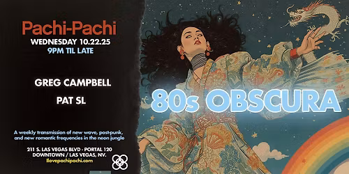 80s OBSCURA at Pachi-Pachi