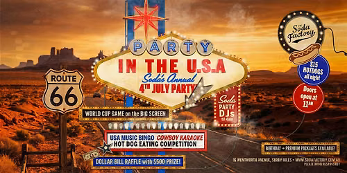 FREE DRINK - Party In The USA Soda's 4th July Party