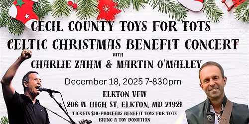 Celtic Chrismas Benefit Concert for Cecil Co Toys for Tots