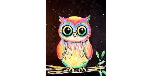 Neon Owl Painting Session - Paint and Sip in Houston | Classpop!\u2122