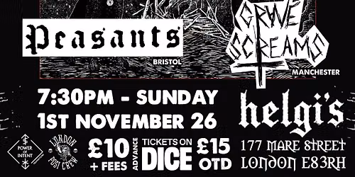 Qw\u00e4len (FIN) + Peasants (Bristol) + Grave Screams (Manchester)