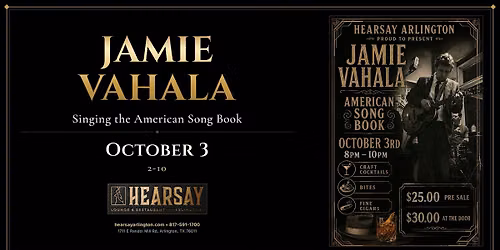 Hearsay Arlington Proud to Prent Jamis Vahala