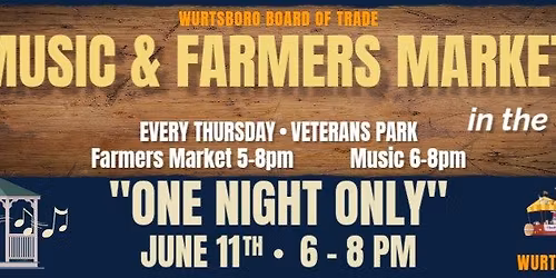 ONE NIGHT ONLY BAND- WBOT Music & Farmers Market in the Park