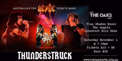 The Oak's Hotel Presents Shadowboxer and Thunderstruck