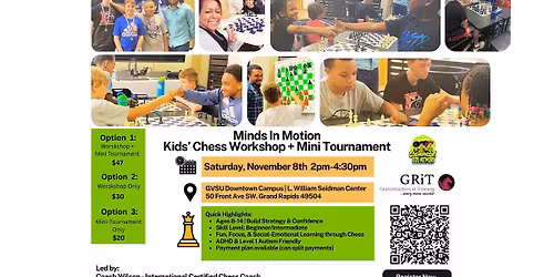 Minds in Motion: Kids' Fall Chess Workshop & Mini Tournament