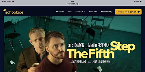 FIFTH STEP: NTLIVE Barrowby Memorial Hall 2.30 Sun 30th November