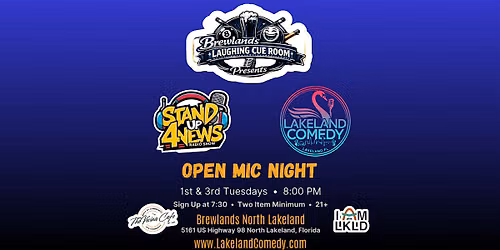 Lakeland Comedy Presents -Open Mic Night @The Laughing Cue