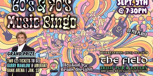 60's & 70's MUSIC BINGO