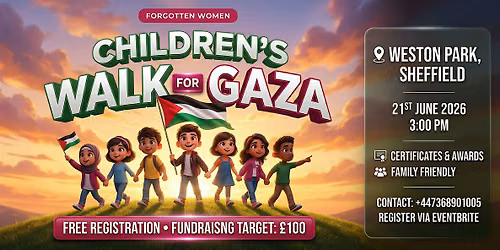 Children\u2019s Walk for Gaza in Sheffield Weston Park