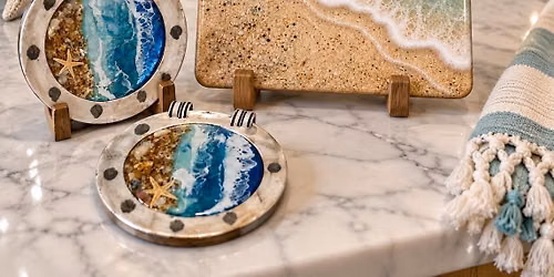 Salty Drip ~ Ocean Resin Pour Cutting Board and Porthole Coaster Workshop