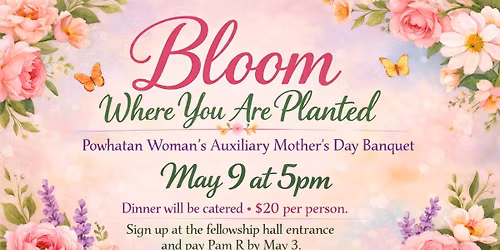 Powhatan Woman Auxiliary- Mother\u2019s Day Banquet
