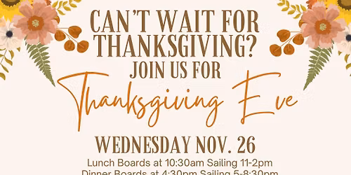 Thanksgiving Eve River Cruise Aboard the Barbara Lee