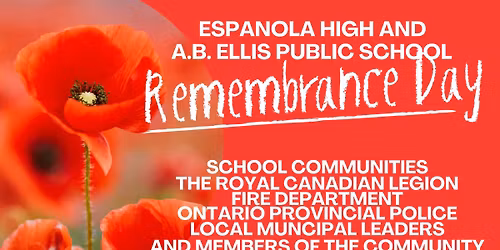 Remembrance Day Ceremony for Espanola HS and AB Ellis PS