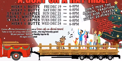 Christmas Lights Tour with a Goat on a Hay Ride! Annual Pocatello Tradition!