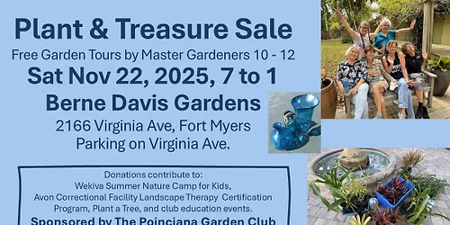 Sat Plant & Treasure Sale, Master Gardeners available for tours of BDG