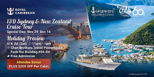 13D Sydney & New Zealand Cruise Tour Holiday Preview