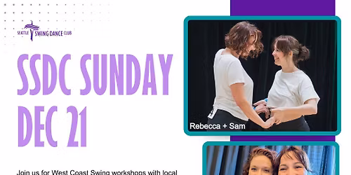 Seattle West Coast Swing Workshops and Social Dance with All-Star Rebecca Savoca and Sam Lingane