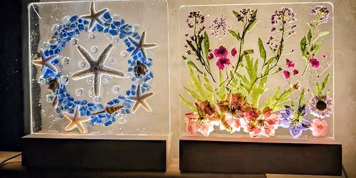 LED NIGHT STAND RESIN CLASS-ST. PETERSBURG FL-SUNTAN ART CENTER