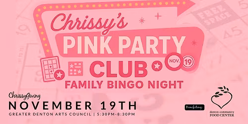 Chrissy\u2019s Pink Party Club: Family Bingo Night!