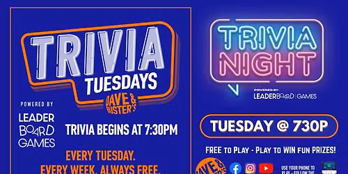 Trivia Night | Dave & Buster's - North Hills Pittsburgh PA - TUE 730p @LeaderBoardGames