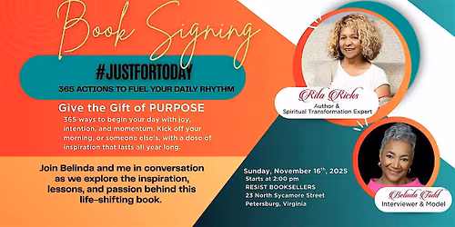 #JUSTFORTODAY - Book Signing