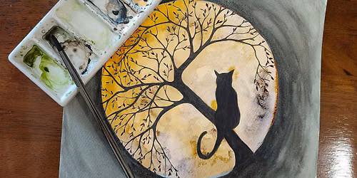 Watercolor Class and Social-Black Cats and Full Moons-Saturday