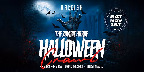 Zombie Horde Halloween Pub Crawl Raleigh 2025