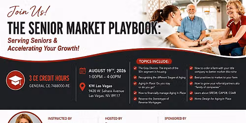 CE Class | The Senior Market Playbook | 3 hrs General CE