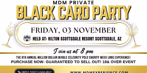 Friday - Million Dollar Mingle VIP Black Card Party (11\/07\/25)