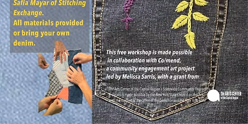 Hand Embroidery on Recycled Denim with Safia Mayar