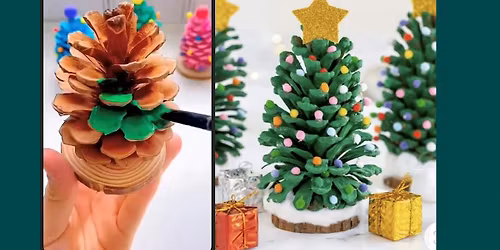 Pine Cone Christmas Trees with Make it Quirky!