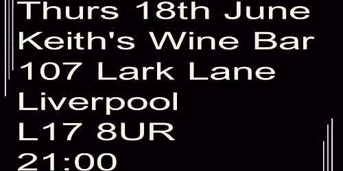 Speakeasy Bootleg Band at Keith's Wine Bar Thurs 18th June 9PM